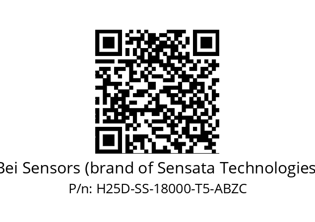   Bei Sensors (brand of Sensata Technologies) H25D-SS-18000-T5-ABZC