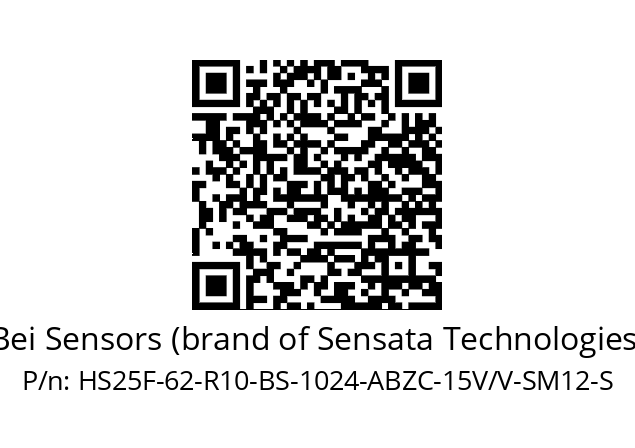   Bei Sensors (brand of Sensata Technologies) HS25F-62-R10-BS-1024-ABZC-15V/V-SM12-S