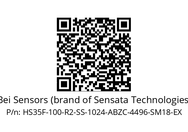   Bei Sensors (brand of Sensata Technologies) HS35F-100-R2-SS-1024-ABZC-4496-SM18-EX