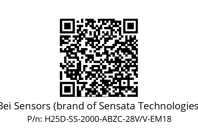   Bei Sensors (brand of Sensata Technologies) H25D-SS-2000-ABZC-28V/V-EM18