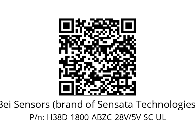   Bei Sensors (brand of Sensata Technologies) H38D-1800-ABZC-28V/5V-SC-UL