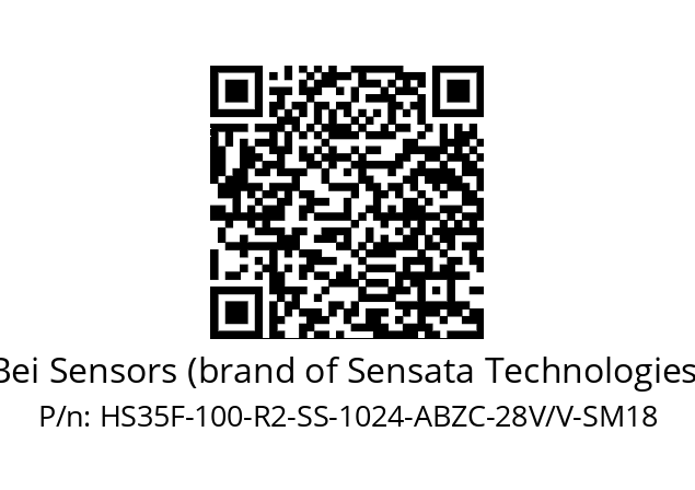   Bei Sensors (brand of Sensata Technologies) HS35F-100-R2-SS-1024-ABZC-28V/V-SM18