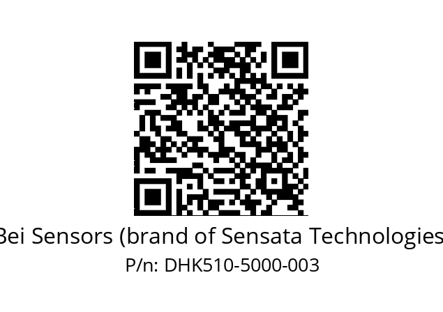  DHK5_10//2G27//05000//G6R//D0D3-- Bei Sensors (brand of Sensata Technologies) DHK510-5000-003