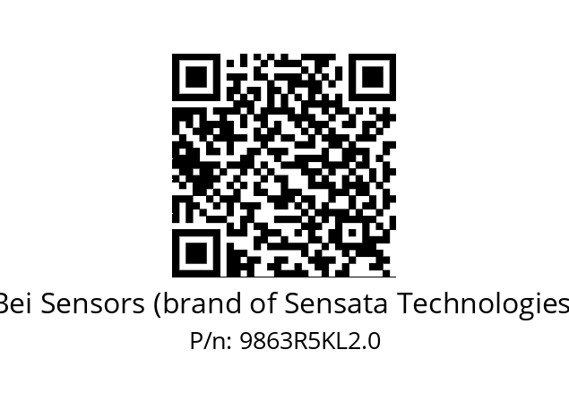 Potentiometer  Bei Sensors (brand of Sensata Technologies) 9863R5KL2.0