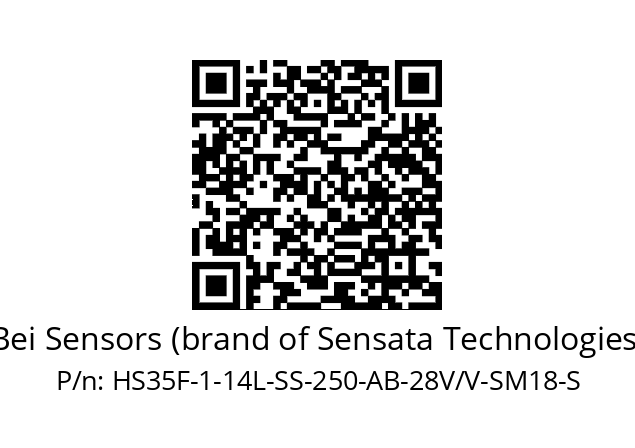   Bei Sensors (brand of Sensata Technologies) HS35F-1-14L-SS-250-AB-28V/V-SM18-S