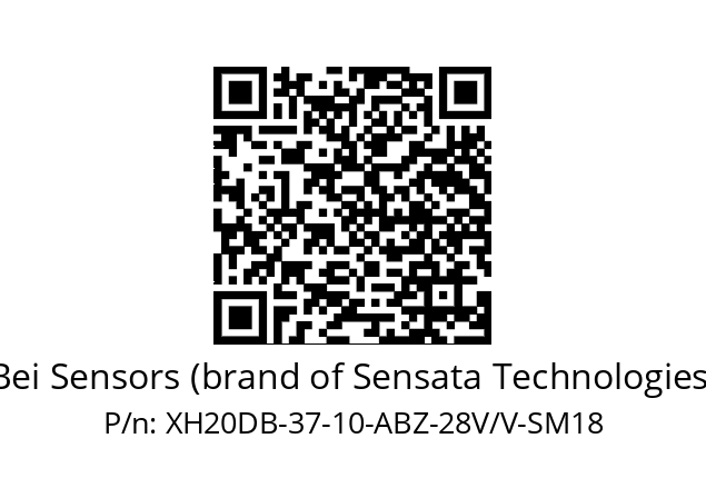   Bei Sensors (brand of Sensata Technologies) XH20DB-37-10-ABZ-28V/V-SM18