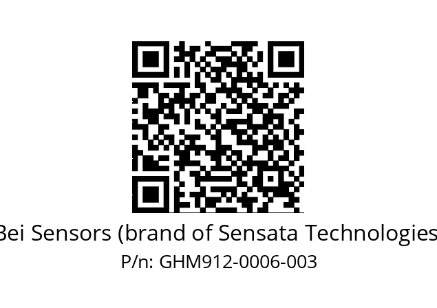  GHM9_12//5GT9//00006//G6R// Bei Sensors (brand of Sensata Technologies) GHM912-0006-003