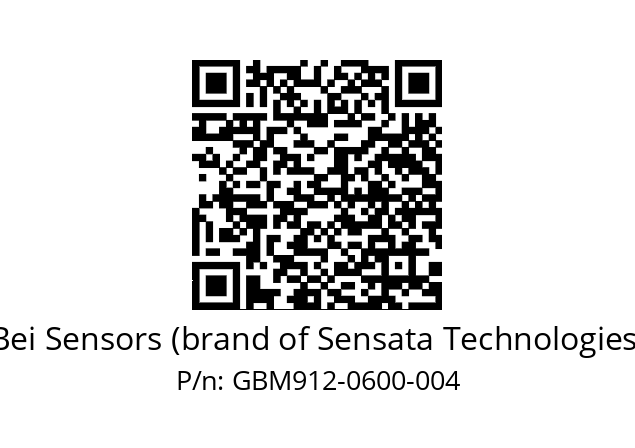  GBM9_12//5G5A//00600//G6R// Bei Sensors (brand of Sensata Technologies) GBM912-0600-004