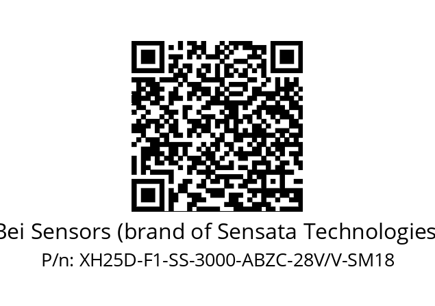   Bei Sensors (brand of Sensata Technologies) XH25D-F1-SS-3000-ABZC-28V/V-SM18