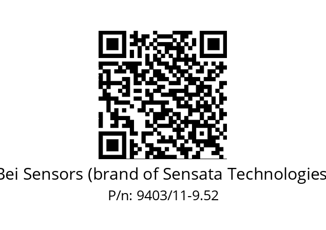  ACC. 11X9.52 SOUFFLET 9403 Bei Sensors (brand of Sensata Technologies) 9403/11-9.52