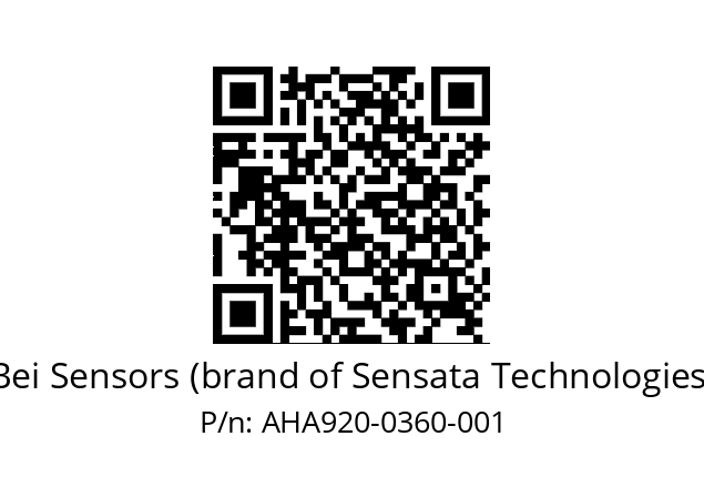  AHA9_20//3L11//00360//L4R//U6---- Bei Sensors (brand of Sensata Technologies) AHA920-0360-001