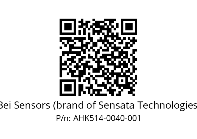  AHK5_14//3L31//00040//L4R//--DL-- Bei Sensors (brand of Sensata Technologies) AHK514-0040-001