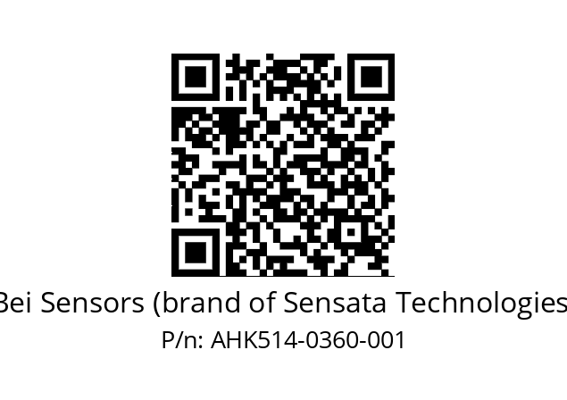  AHK5_14//3L11//00360//LPR050// Bei Sensors (brand of Sensata Technologies) AHK514-0360-001