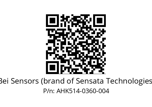  AHK5_14//3L31//00360//L4R//--DK-- Bei Sensors (brand of Sensata Technologies) AHK514-0360-004