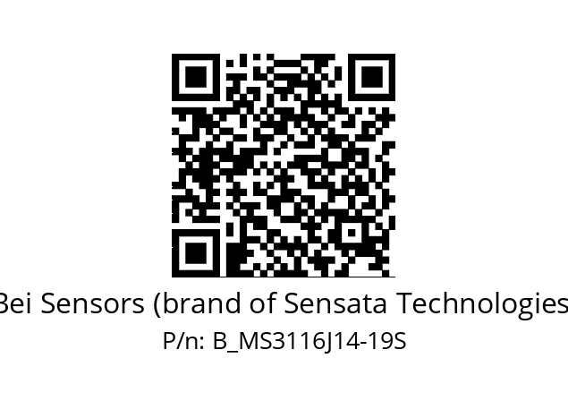  CONN, PLUG, CLAMP & MS3420-6PEI P/N APCMD-16-0007A Bei Sensors (brand of Sensata Technologies) B_MS3116J14-19S