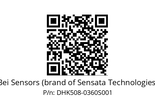  DHK5S08/1D/RG57//00360//G6R//--A9-- Bei Sensors (brand of Sensata Technologies) DHK508-0360S001