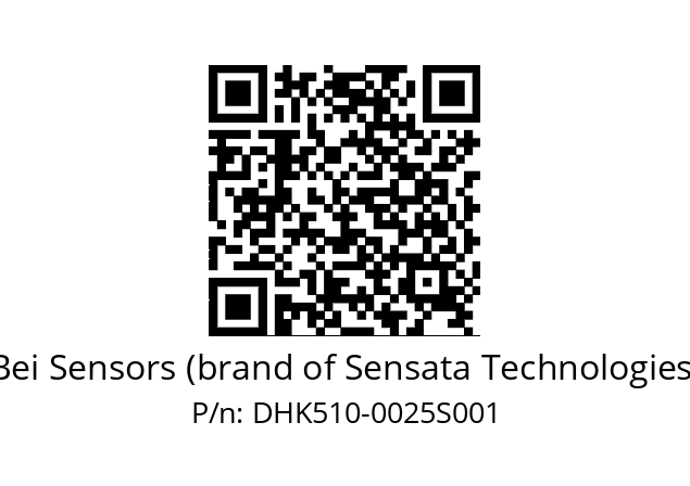  DHK5S10/1D/RG59//00025//G6R//D0A9-- Bei Sensors (brand of Sensata Technologies) DHK510-0025S001