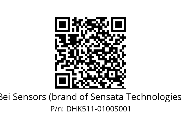  DHK5S11/1D/RG59//00100//G6R//--A9-- Bei Sensors (brand of Sensata Technologies) DHK511-0100S001