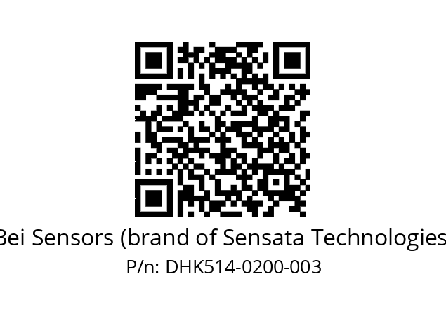  DHK5_14//RG59//00200//G6R//--DK-- Bei Sensors (brand of Sensata Technologies) DHK514-0200-003