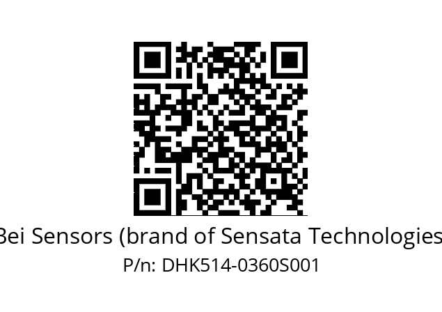  DHK5S14//RG51//00360//00A050//--DK6L Bei Sensors (brand of Sensata Technologies) DHK514-0360S001