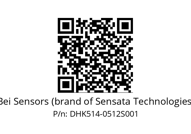  DHK5S14/0B/RG59//00512//G3R020//--DK-- Bei Sensors (brand of Sensata Technologies) DHK514-0512S001