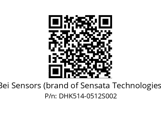  DHK5S14/0B/RG29//00512//G3R020//--DK-- Bei Sensors (brand of Sensata Technologies) DHK514-0512S002