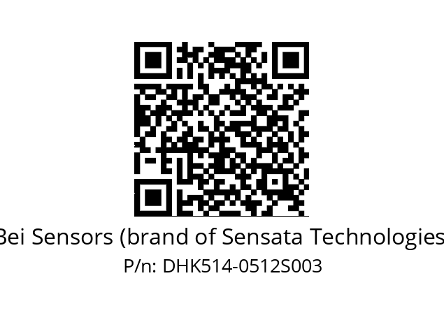  DHK5S14/0B/RG27//00512//G3R015//--DK-- Bei Sensors (brand of Sensata Technologies) DHK514-0512S003