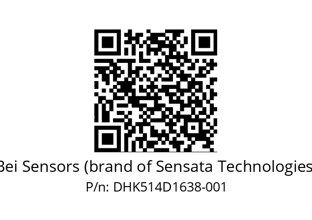  DHK5_14//2G29//16384//GPR010//--DK-- Bei Sensors (brand of Sensata Technologies) DHK514D1638-001