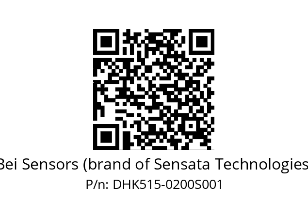  DHK5S15/1D/RG59//00200//G6R//--A9-- Bei Sensors (brand of Sensata Technologies) DHK515-0200S001