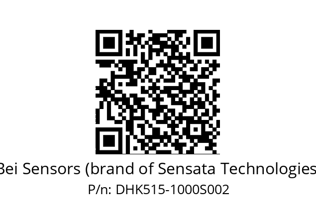  DHK5S15/1D/2G29//01000//G6R//--A9-- Bei Sensors (brand of Sensata Technologies) DHK515-1000S002