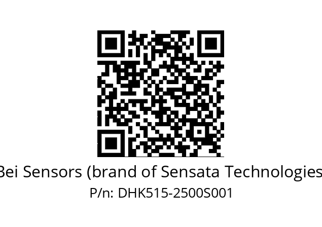  DHK5S15/1D/2G29//02500//G6R//--A9-- Bei Sensors (brand of Sensata Technologies) DHK515-2500S001