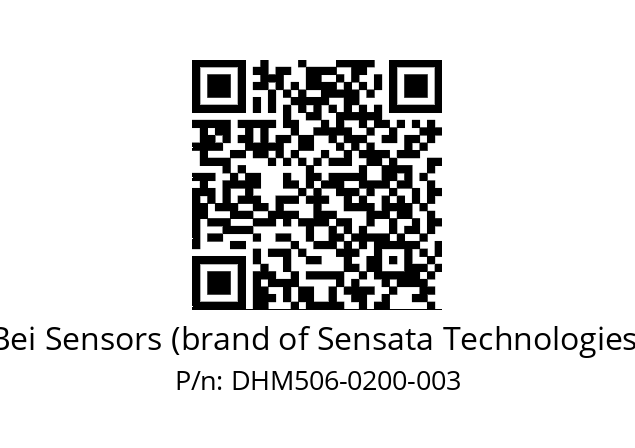  DHM5_06//5GT9//00200//G6R// Bei Sensors (brand of Sensata Technologies) DHM506-0200-003