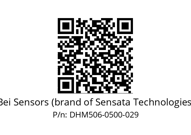  DHM5_06//RG29//00500//G6R//--03-- Bei Sensors (brand of Sensata Technologies) DHM506-0500-029