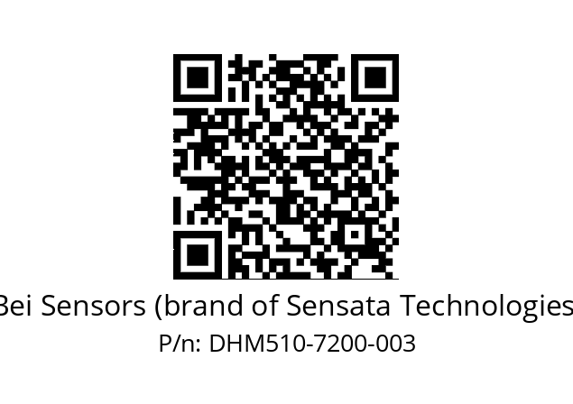  DHM5_10//2G29//07200//G5R// Bei Sensors (brand of Sensata Technologies) DHM510-7200-003