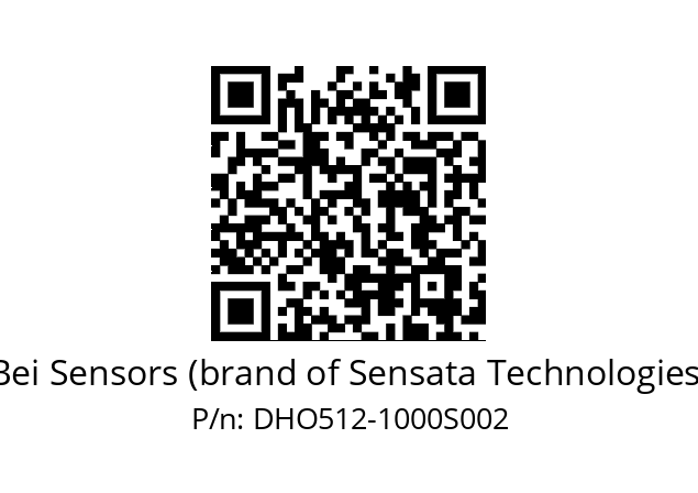  DHO5S12/OM/RG59//01000//G3R020//D0DK-- Bei Sensors (brand of Sensata Technologies) DHO512-1000S002