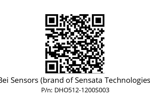  DHO5S12/OM/RG59//01200//G6R//D0DK-- Bei Sensors (brand of Sensata Technologies) DHO512-1200S003