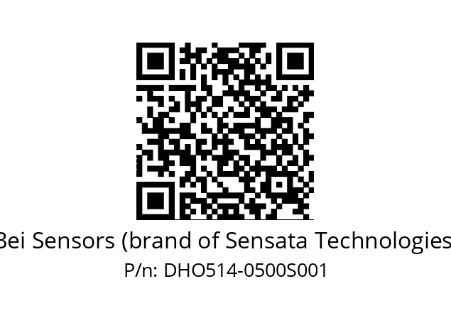  DHO5S14/OM/2G29//00500//G3R020//--DK-- Bei Sensors (brand of Sensata Technologies) DHO514-0500S001