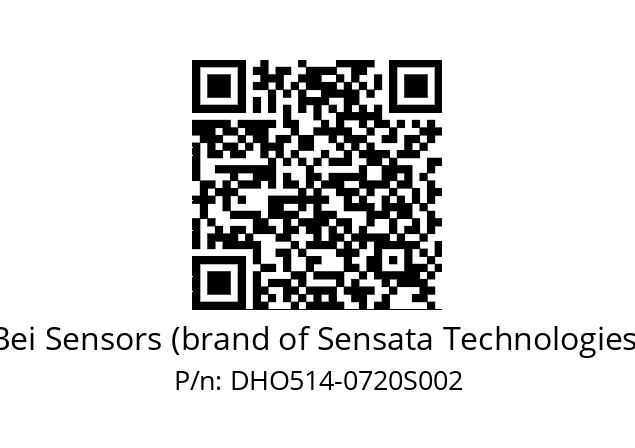  DHO5S14/OM/2G29//00720//G6R//--DK-- Bei Sensors (brand of Sensata Technologies) DHO514-0720S002