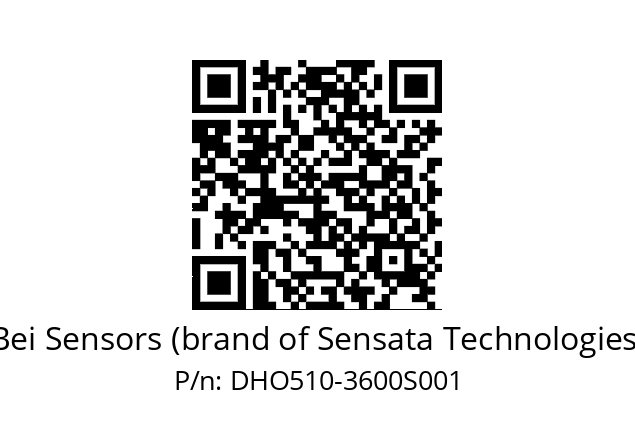  DHO5S10/OM/RG59//03600//G3R050//D0DK-- Bei Sensors (brand of Sensata Technologies) DHO510-3600S001