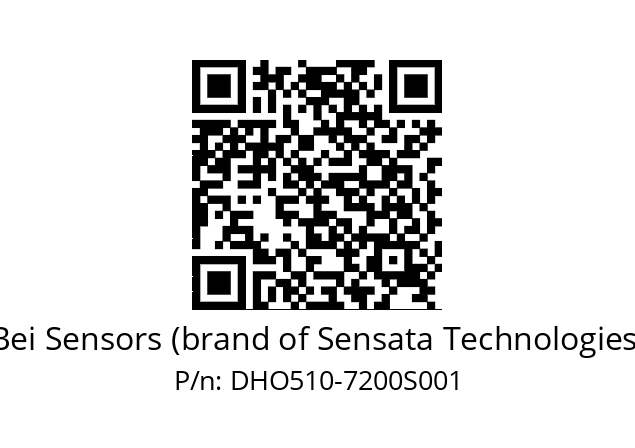  DHO5S10/OM/2G29//07200//G3R020//D0DK-- Bei Sensors (brand of Sensata Technologies) DHO510-7200S001