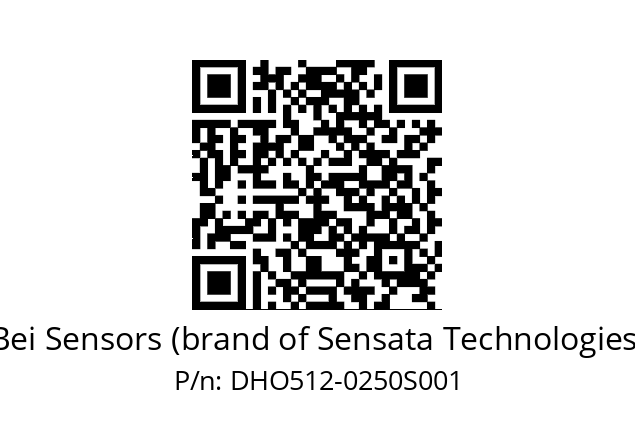  DHO5S12/OM/RG59//00250//G3R020//D0DK-- Bei Sensors (brand of Sensata Technologies) DHO512-0250S001