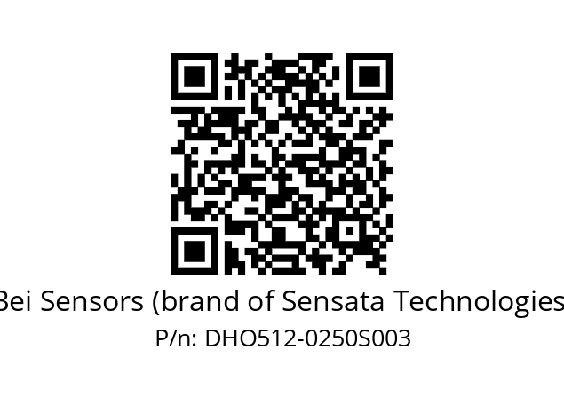  DHO5S12/OM/2G29//00250//G6R//D0DD-- Bei Sensors (brand of Sensata Technologies) DHO512-0250S003