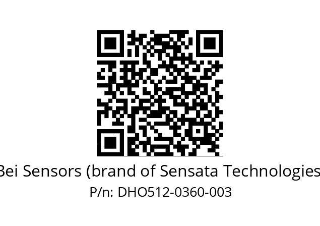  DHO5_12//RP29//00360//GPR020//D0---- Bei Sensors (brand of Sensata Technologies) DHO512-0360-003