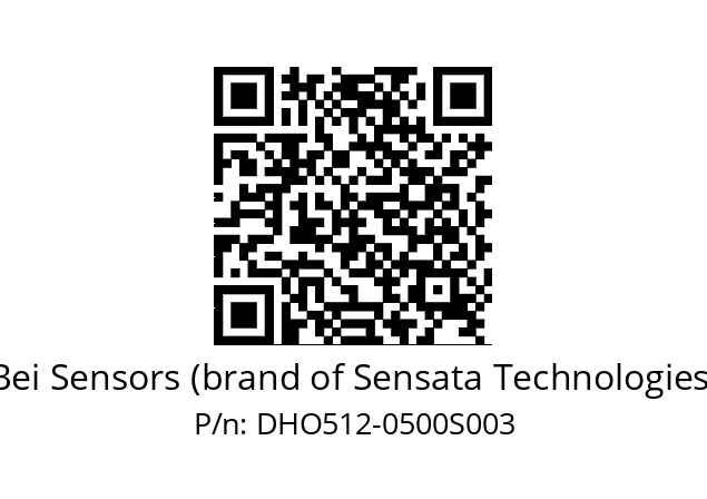  DHO5S12/OM/RG29//00500//G6R//D0DK-- Bei Sensors (brand of Sensata Technologies) DHO512-0500S003