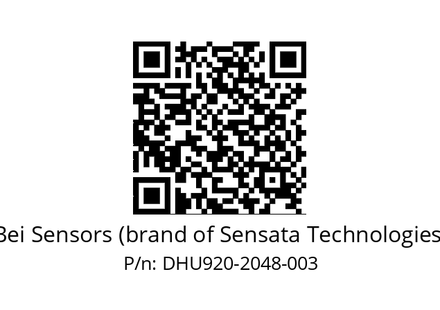  DHU9_20//PG59//02048//GXR//U2DW-- Bei Sensors (brand of Sensata Technologies) DHU920-2048-003