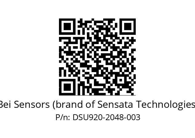  DSU9H20//5G29//02048//G6R//U2DW-- Bei Sensors (brand of Sensata Technologies) DSU920-2048-003