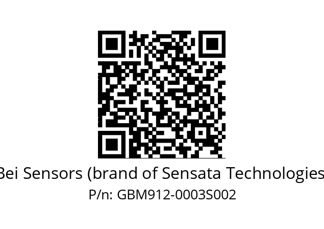  GBM9S12//3G3A//00003//G6R/ZY/----1J Bei Sensors (brand of Sensata Technologies) GBM912-0003S002