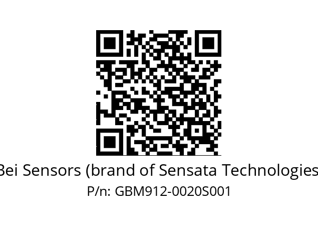  GBM9S00//5GTA//00020//G6R/ZY/----1J Bei Sensors (brand of Sensata Technologies) GBM912-0020S001