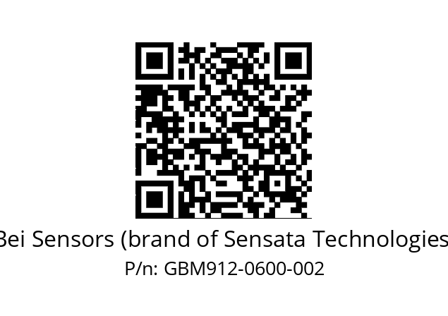  GBM9_12//5G59//00600//G6R// Bei Sensors (brand of Sensata Technologies) GBM912-0600-002