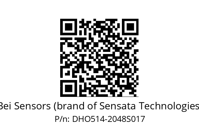  DHO5S14//2WTN//02048//G3R003/0L/--DD-- Bei Sensors (brand of Sensata Technologies) DHO514-2048S017